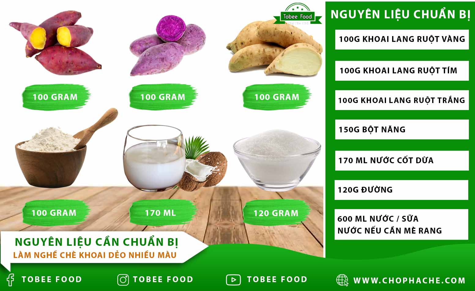 Cách làm nghề chè khoai dẻo nhiều màu