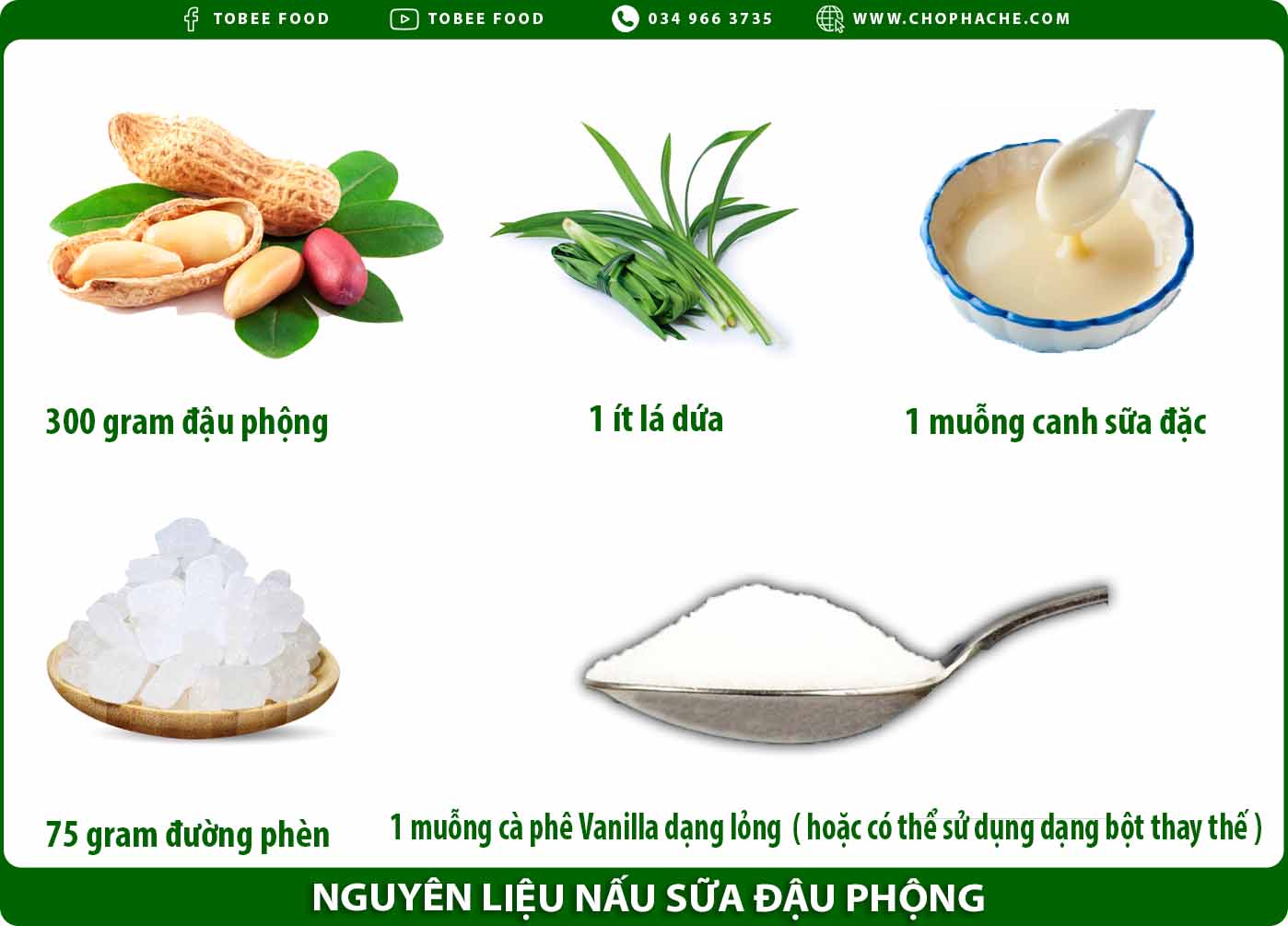 Nguyên liệu nấu sữa đậu phộng