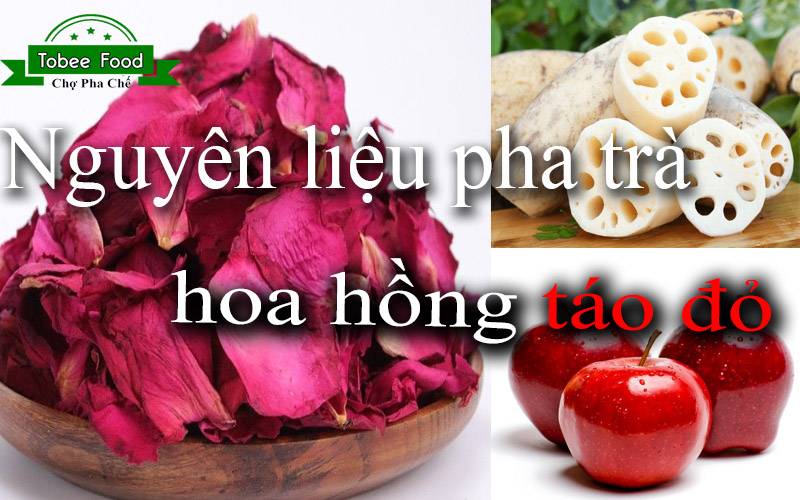 Pha trà hoa hồng táo đỏ