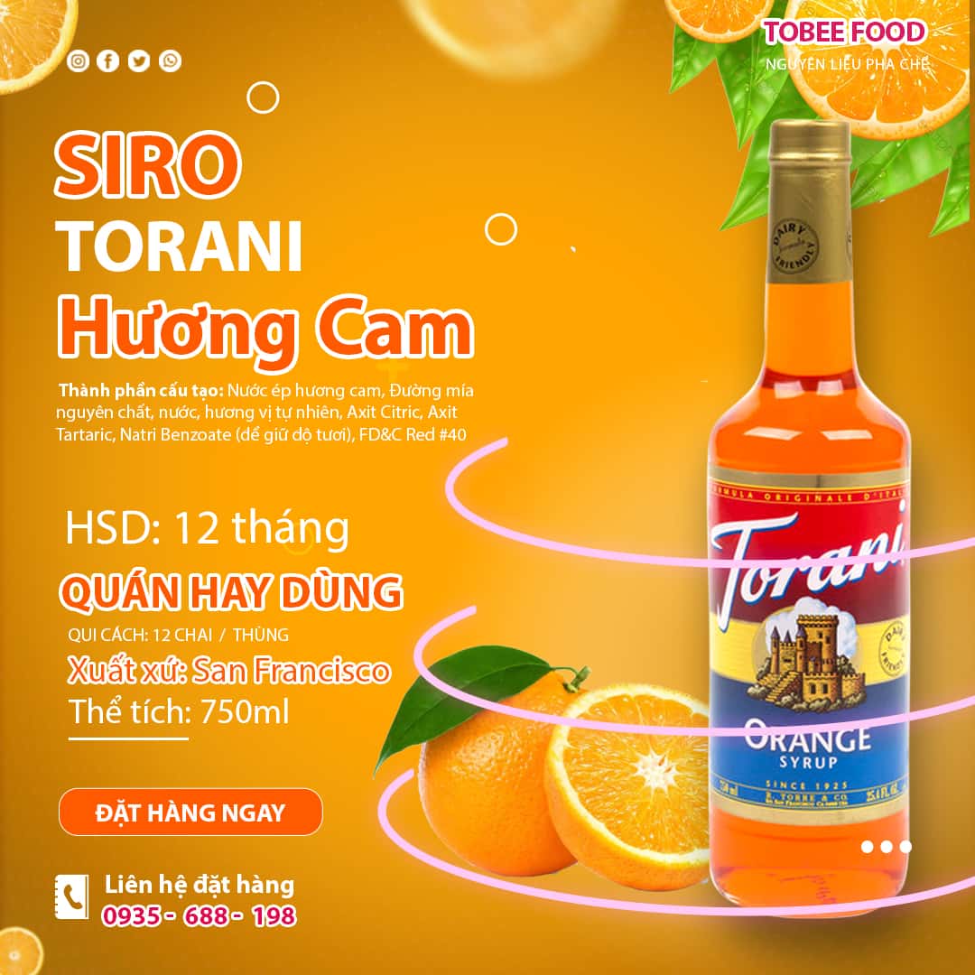 Thông tin chi tiết Siro Torani Cam