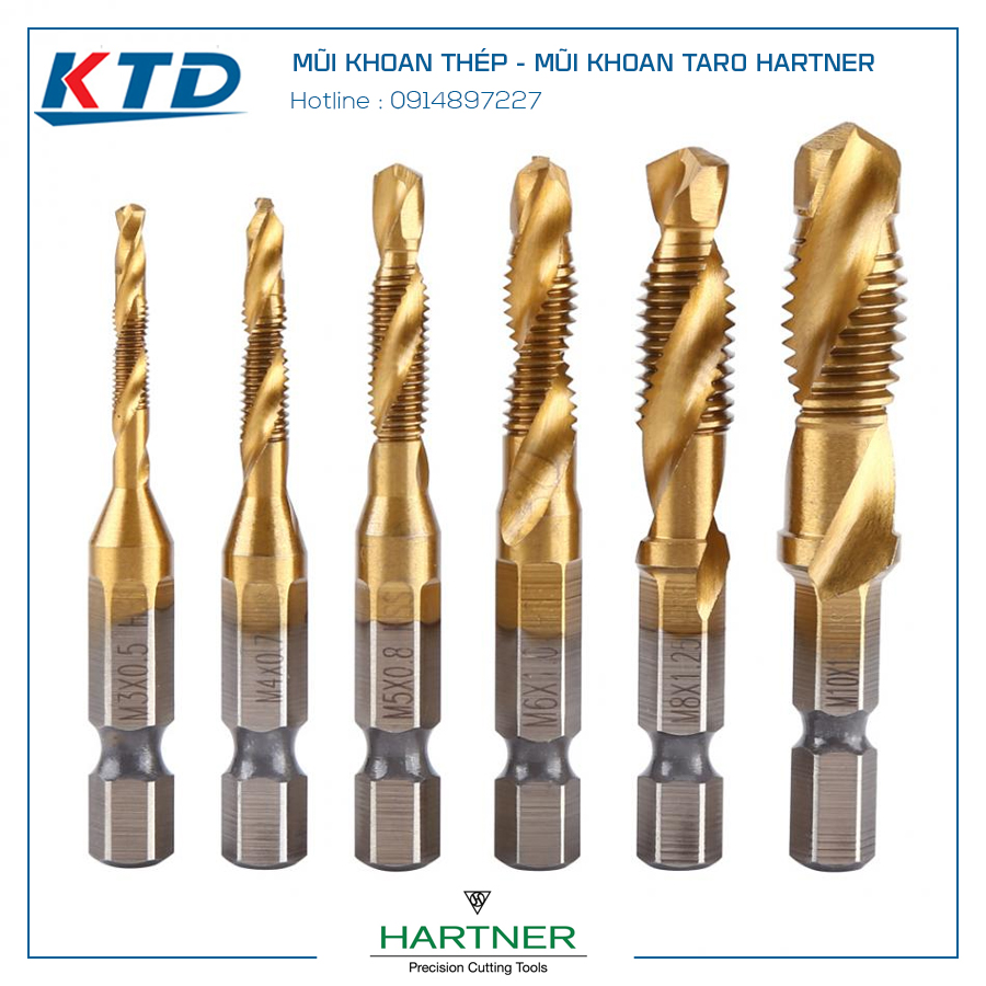 Mũi khoan thép - inox | mũi taro thương hiệu Harrtner