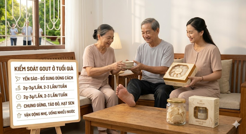 Bị bệnh gout ở tuổi già có cần kiêng yến sào hoàn toàn không? Chi tiết từ chuyên gia