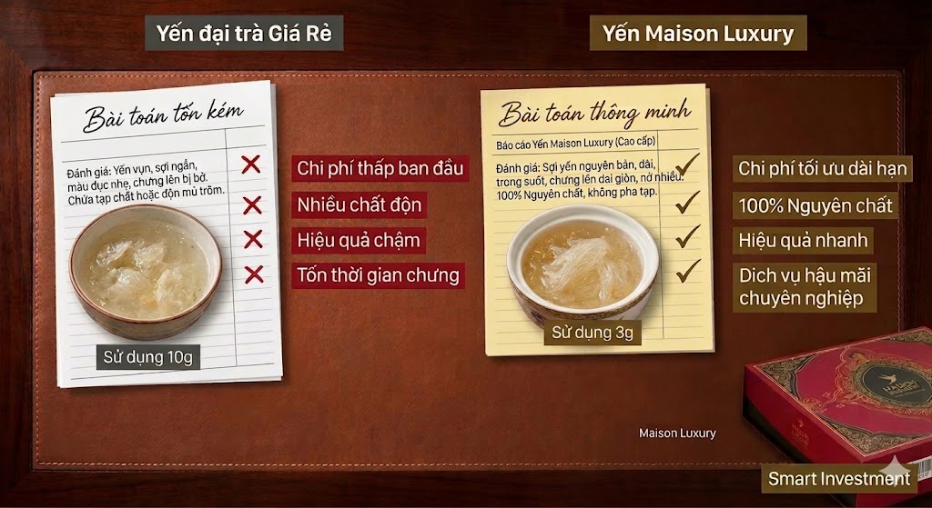 SỰ KHÁC BIỆT GIỮA YẾN SÀO MAISON LUXURY VÀ YẾN SÀO ĐẠI TRÀ
