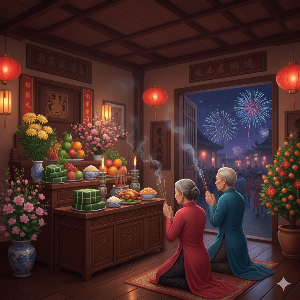 Bài văn khấn Giao thừa và Mùng 1 Tết 2026 chuẩn nhất?