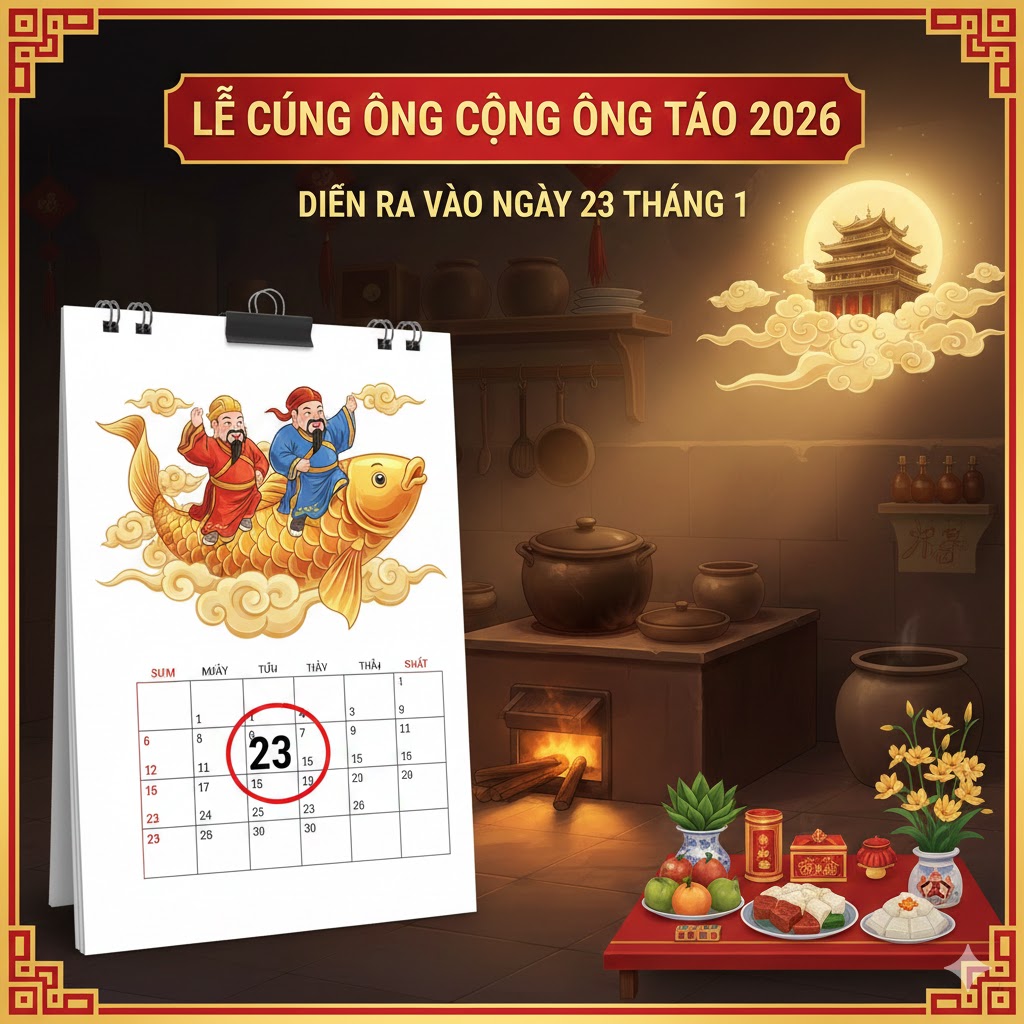 Lễ cúng Ông Công Ông Táo 2026 vào ngày nào, cần chuẩn bị những gì?