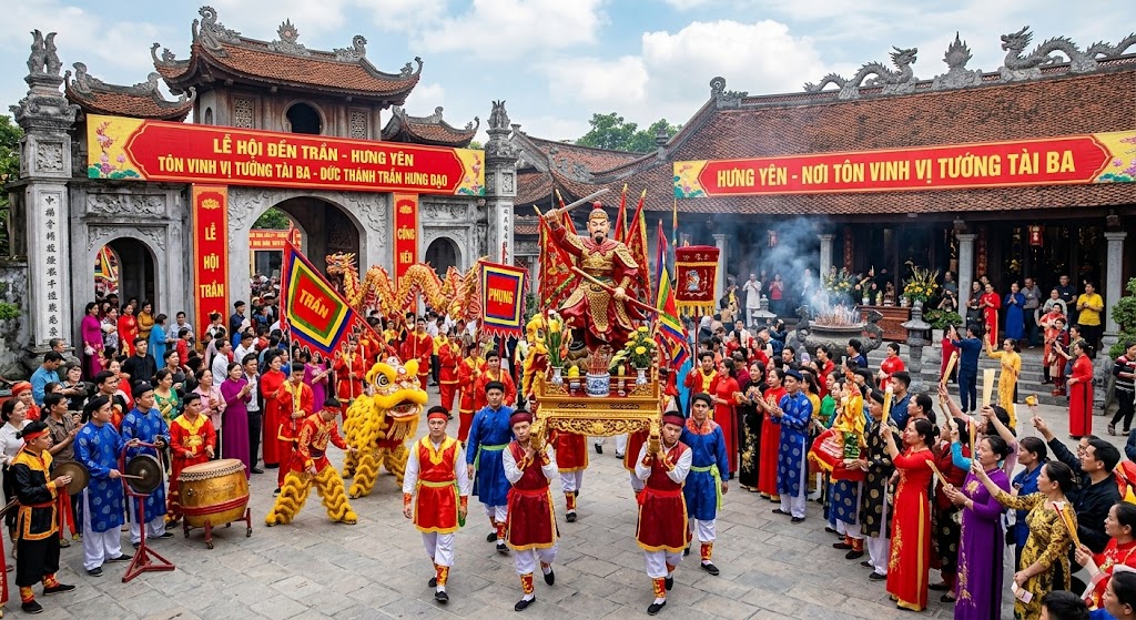 Nghi Lễ Rước Kiệu Tôn Vinh Đức Thánh Trần Tại Phố Hiến - Hưng Yên