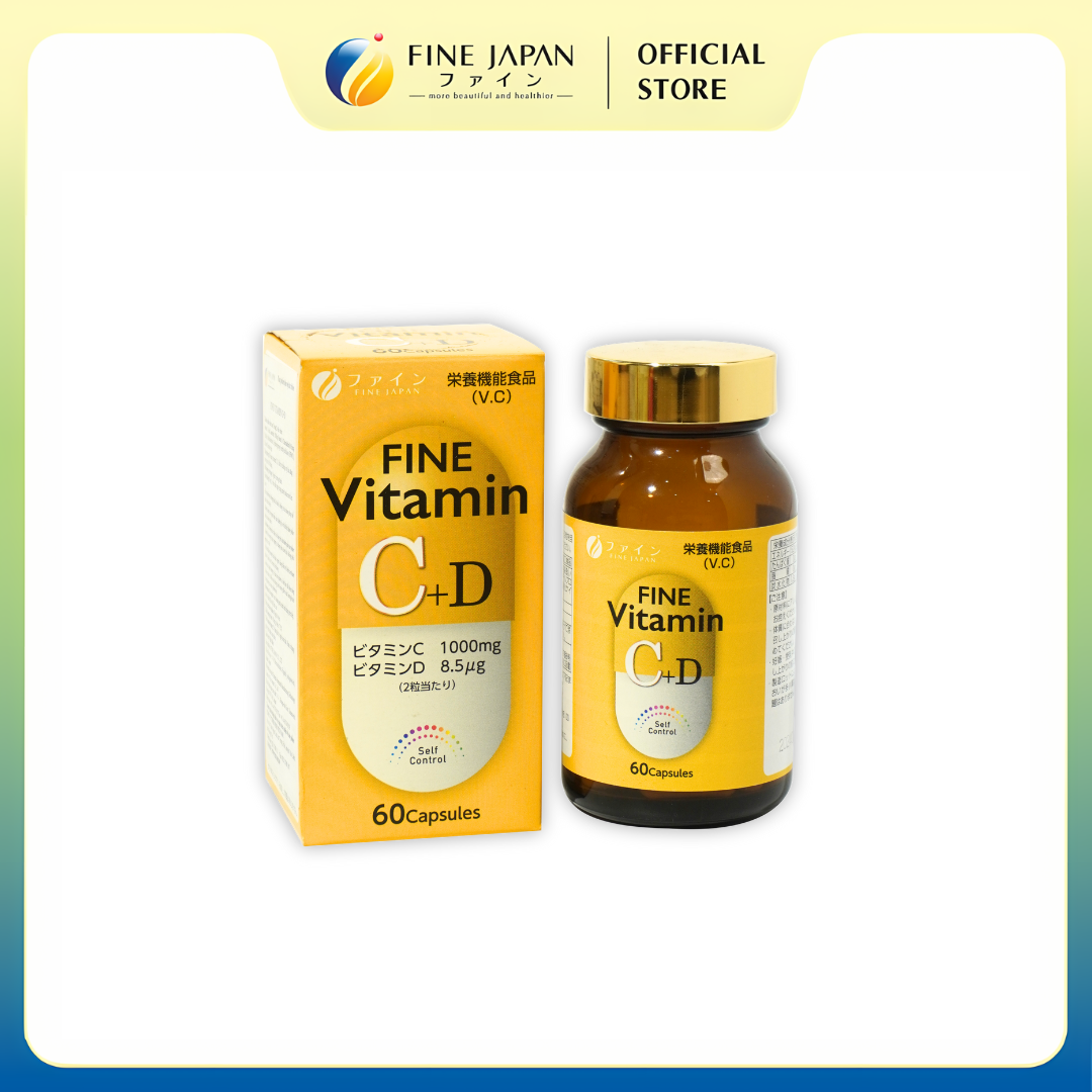 THỰC PHẨM BẢO VỆ SỨC KHỎE FINE VITAMIN C+D FINE JAPAN LỌ 60 VIÊN