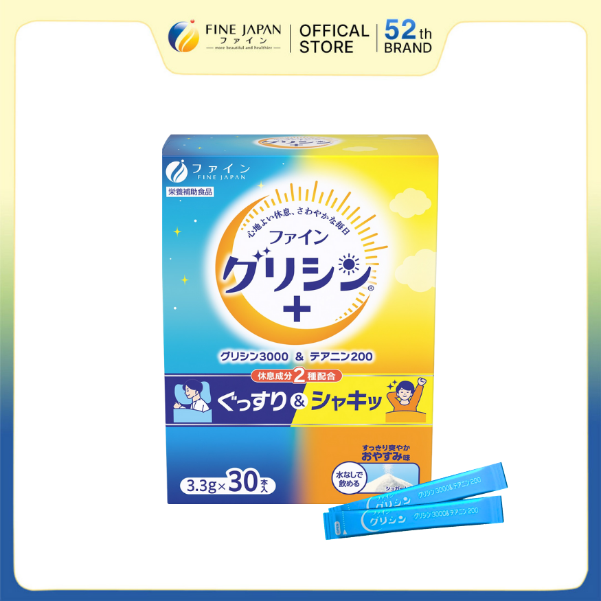 THỰC PHẨM BẢO VỆ SỨC KHỎE GLYCINE3000 & THEANINE200 FINE JAPAN HỘP 30 THANH