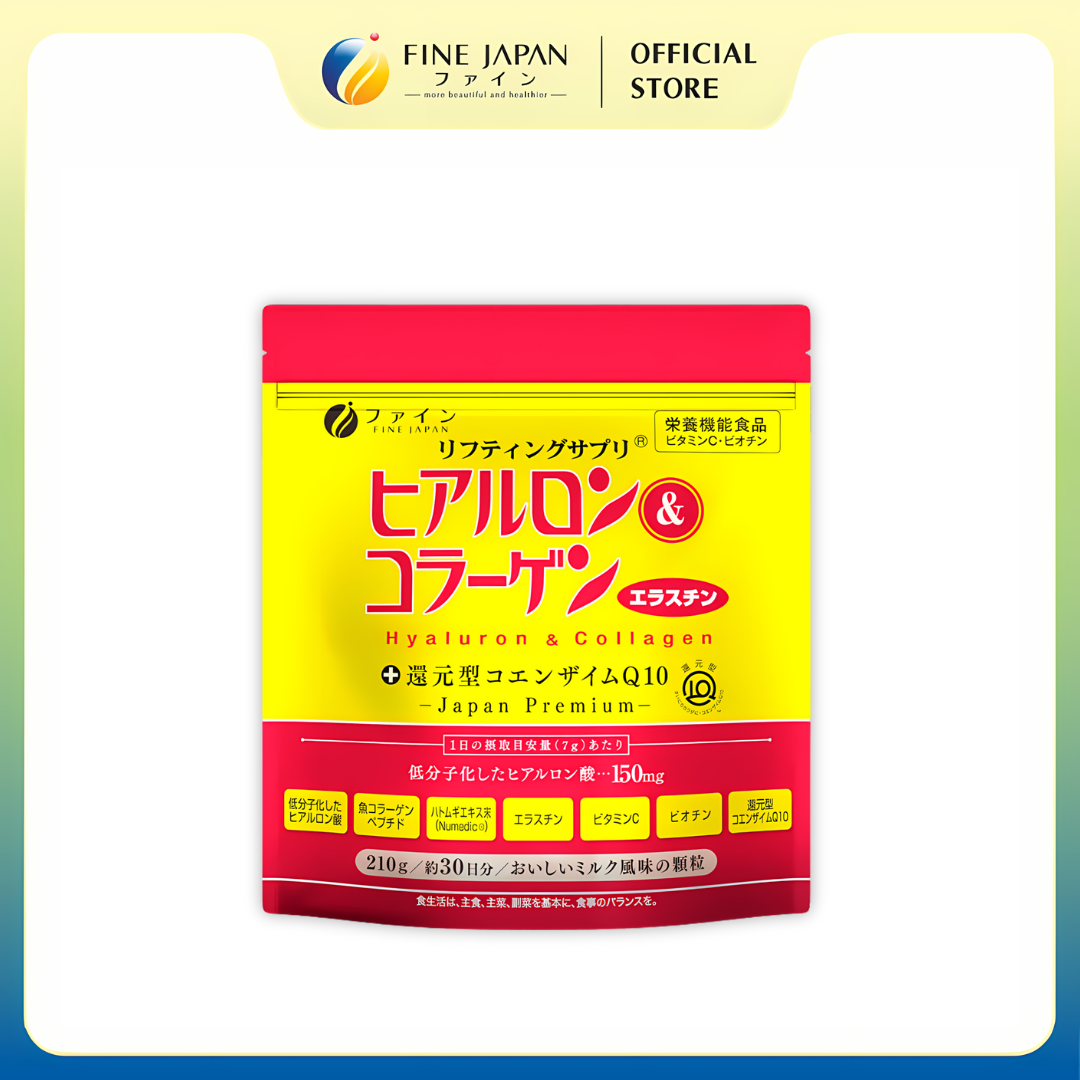 THỰC PHẨM BẢO VỆ SỨC KHỎE HYALURON & COLLAGEN +Q10 FINE JAPAN GÓI 210GR