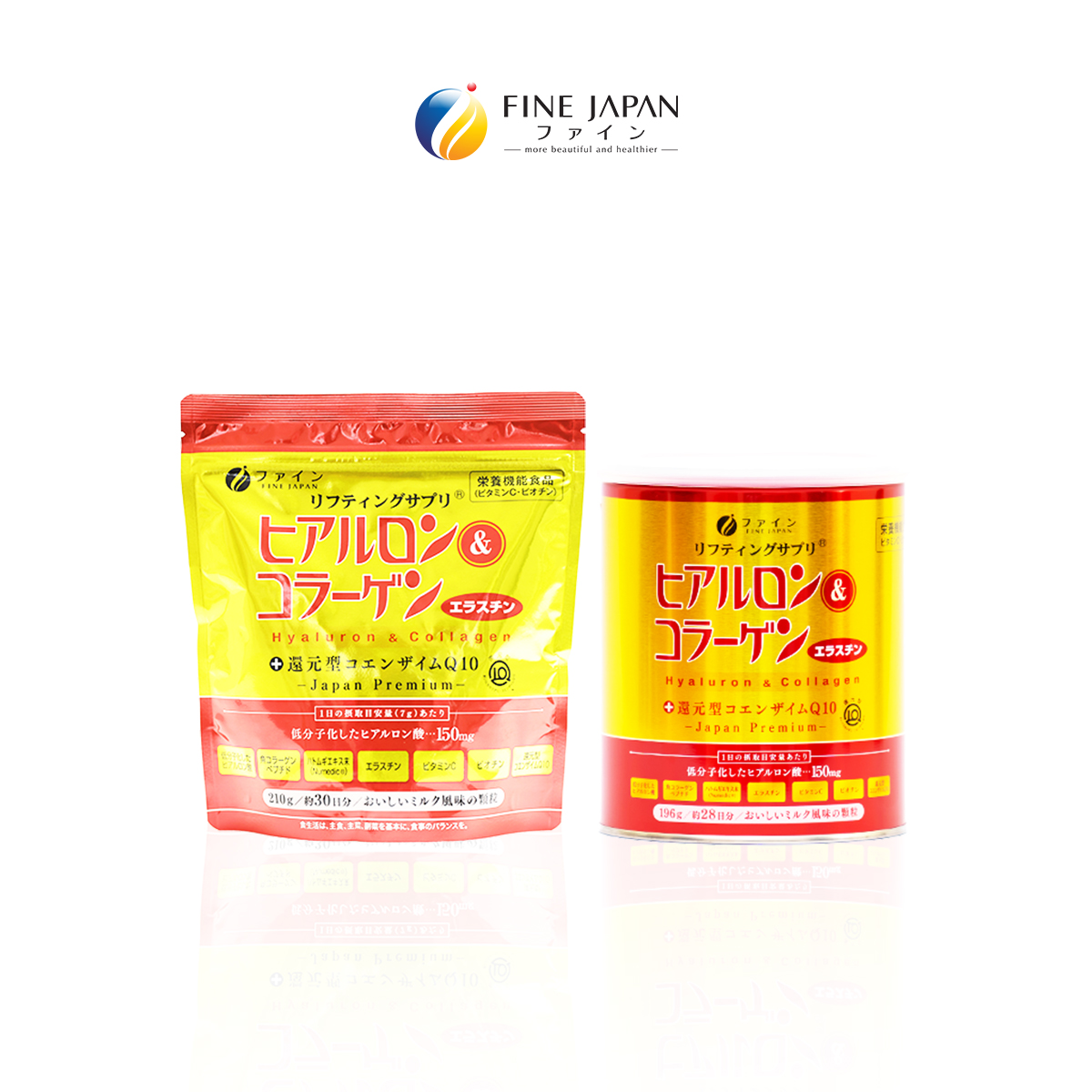 THỰC PHẨM BẢO VỆ SỨC KHỎE HYALURON & COLLAGEN +Q10 FINE JAPAN GÓI 210GR