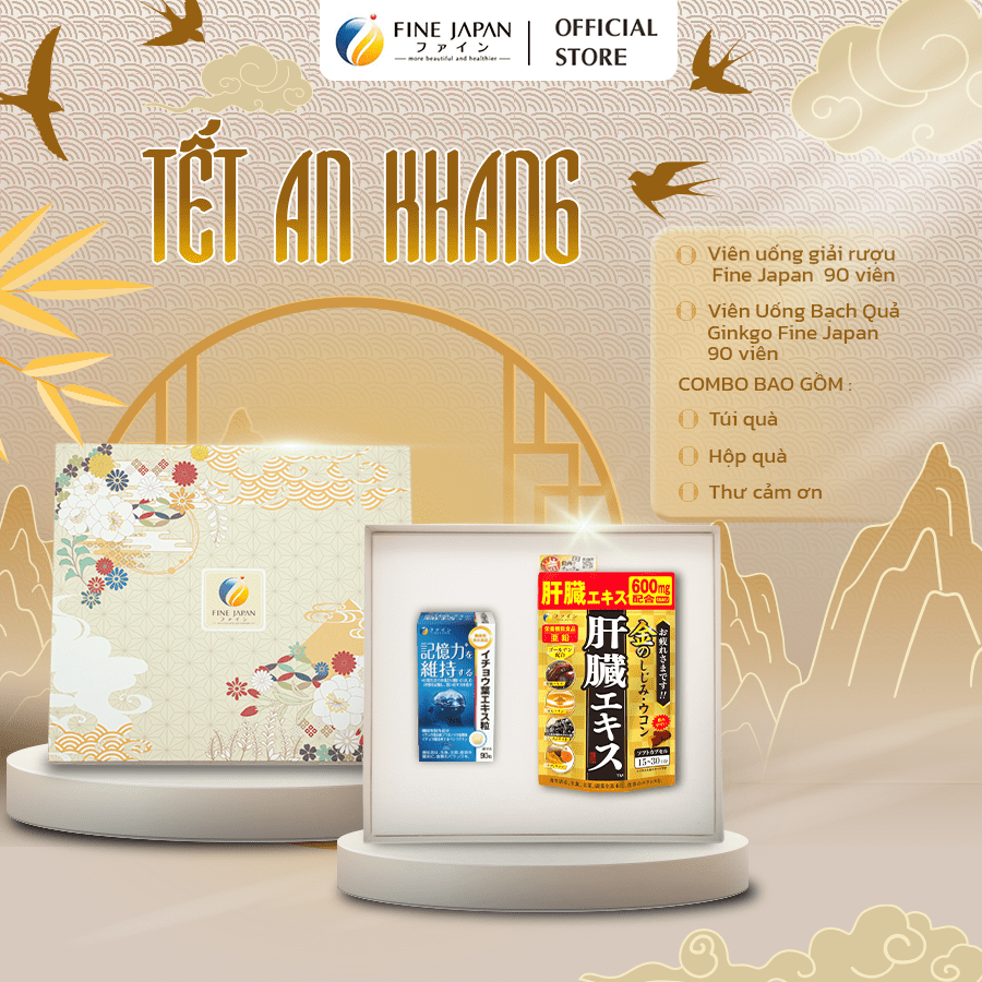 [Hộp quà Tết 2025] FUJI TẾT AN KHANG Fine Japan cho nam giới tuổi trung niên (bảo vệ gan, bổ não)