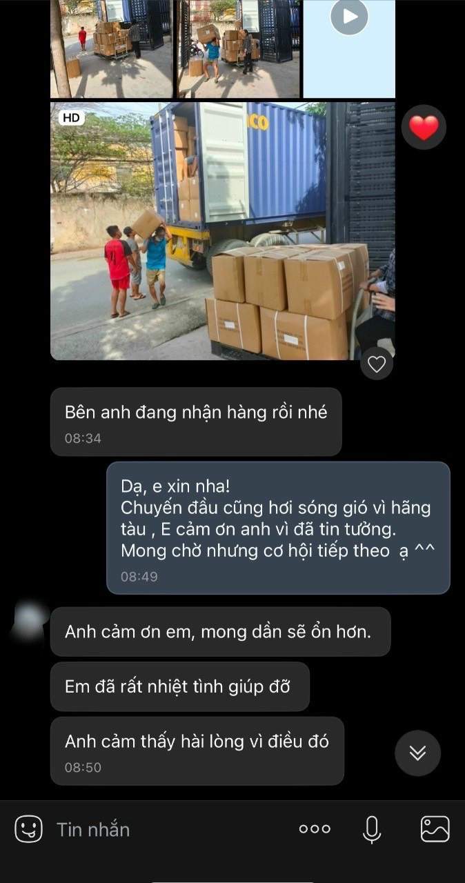 Feedback của khách hàng đối với dịch vụ của Finlogistics 9 feedback mr du o ng Finlogistics https://www.finlogistics.vn/