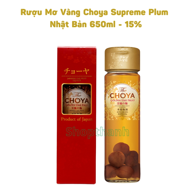 Mơ Vàng Choya Supreme Plum Single Year Nhật Bản 650ml - 15%