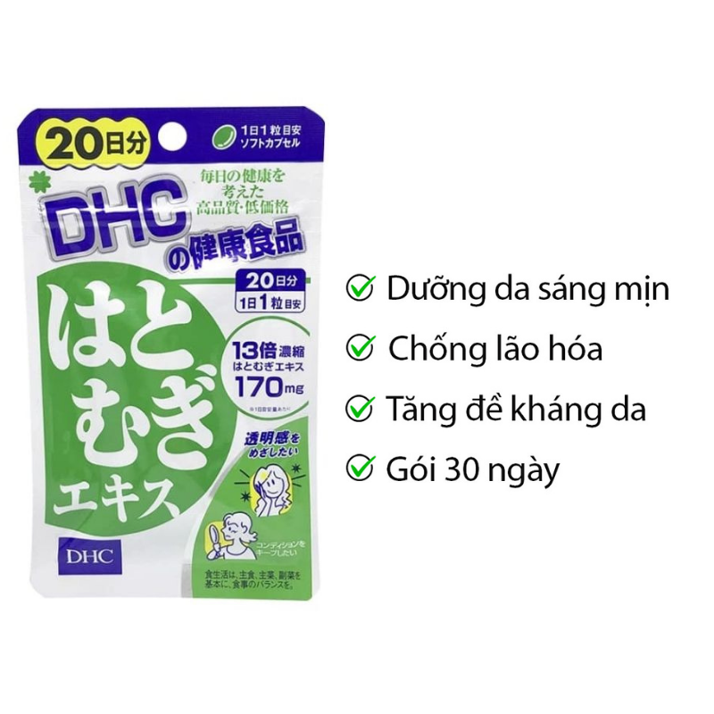 Viên Uống Trắng Da Hatomugi DHC 20 viên