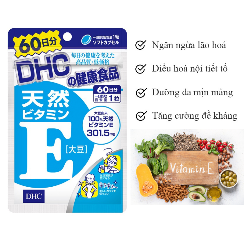 Viên Uống DHC Bổ Sung Vitamin E 60 Viên