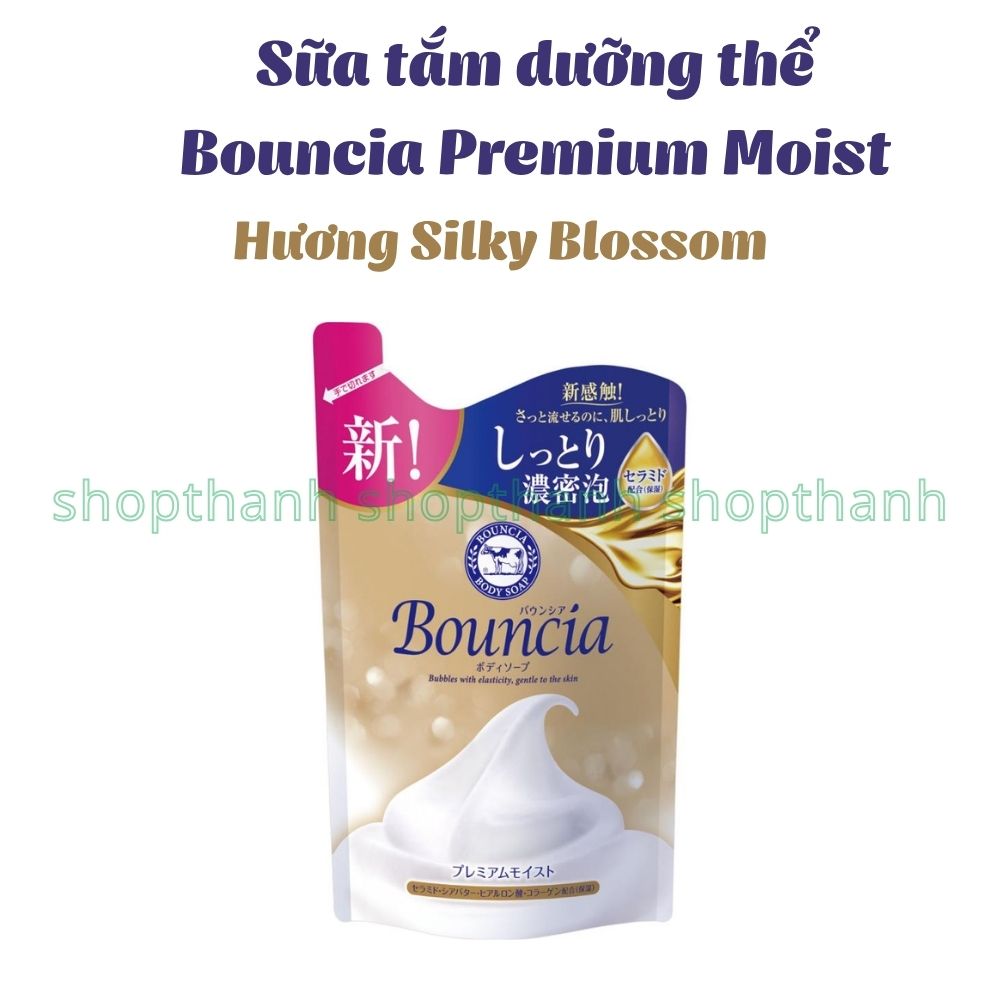Sữa Tắm Bouncia Premium Moist Dưỡng Ẩm Sâu Với Collagen & Ceramide Cho Da Khô Mềm Mịn Hàng Ngày
