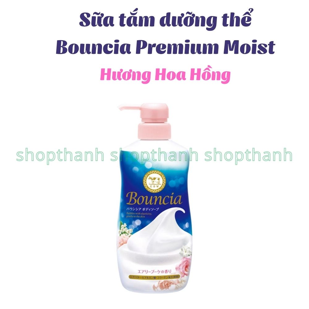 Sữa Tắm Bouncia Premium Moist Dưỡng Ẩm Sâu Với Collagen & Ceramide Cho Da Khô Mềm Mịn Hàng Ngày