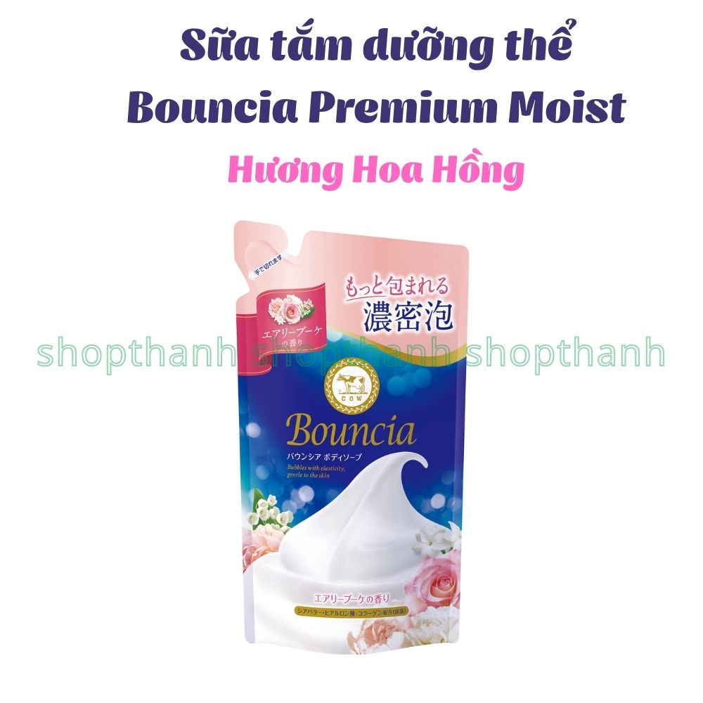 Sữa Tắm Bouncia Premium Moist Dưỡng Ẩm Sâu Với Collagen & Ceramide Cho Da Khô Mềm Mịn Hàng Ngày