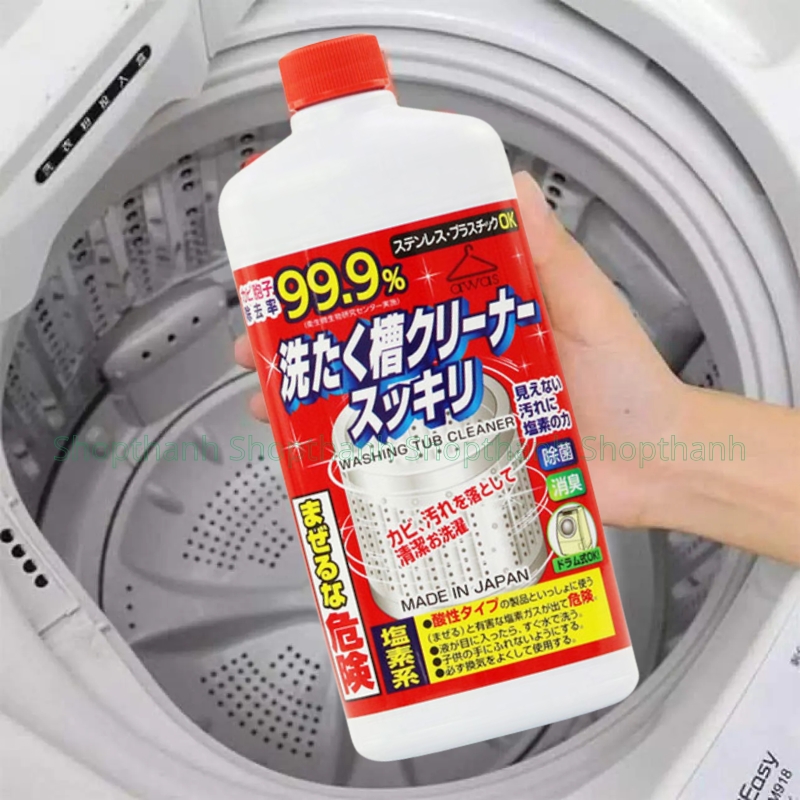 Nước Tẩy Lồng Giặt Rocket Nhật Bản 550g – Diệt 99.9% Nấm Mốc, Khử Mùi Hôi, Vệ Sinh Sâu Máy Giặt Cửa Trước & Cửa Trên Chính Hãng