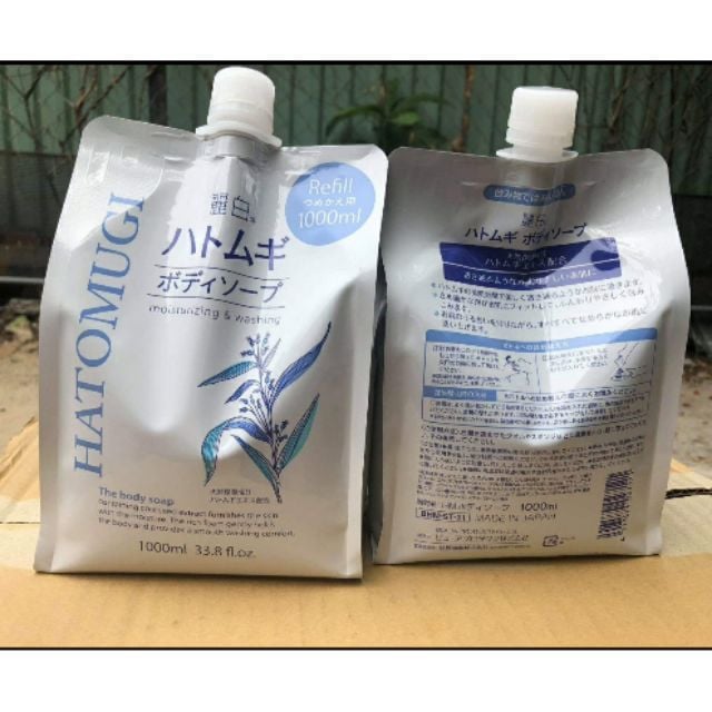 Sữa Tắm Dưỡng Sáng Da Hatomugi dạng túi 1000ml