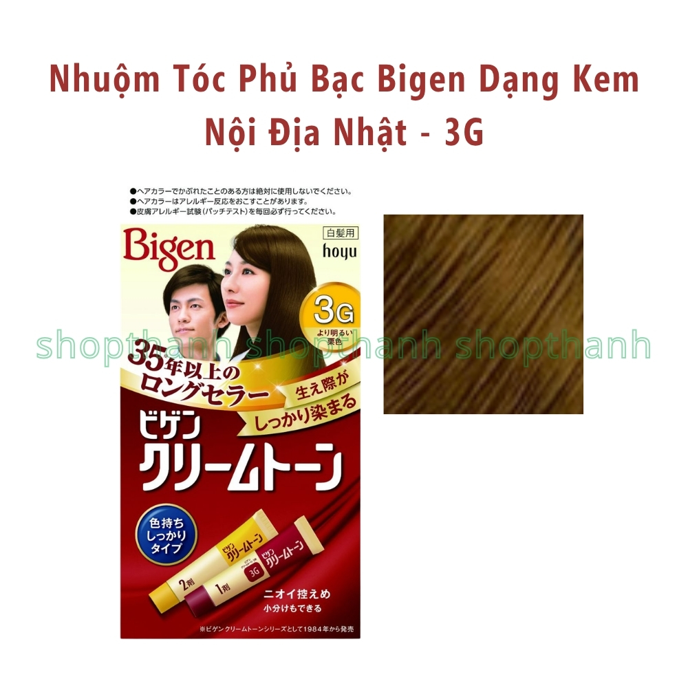 Nhuộm Tóc Phủ Bạc Dạng Kem Bigen Cream Color Nhật Bản – Che Phủ Tóc Bạc Tự Nhiên, Không Amoniac, Dưỡng Mượt Cho Người Trung Niên