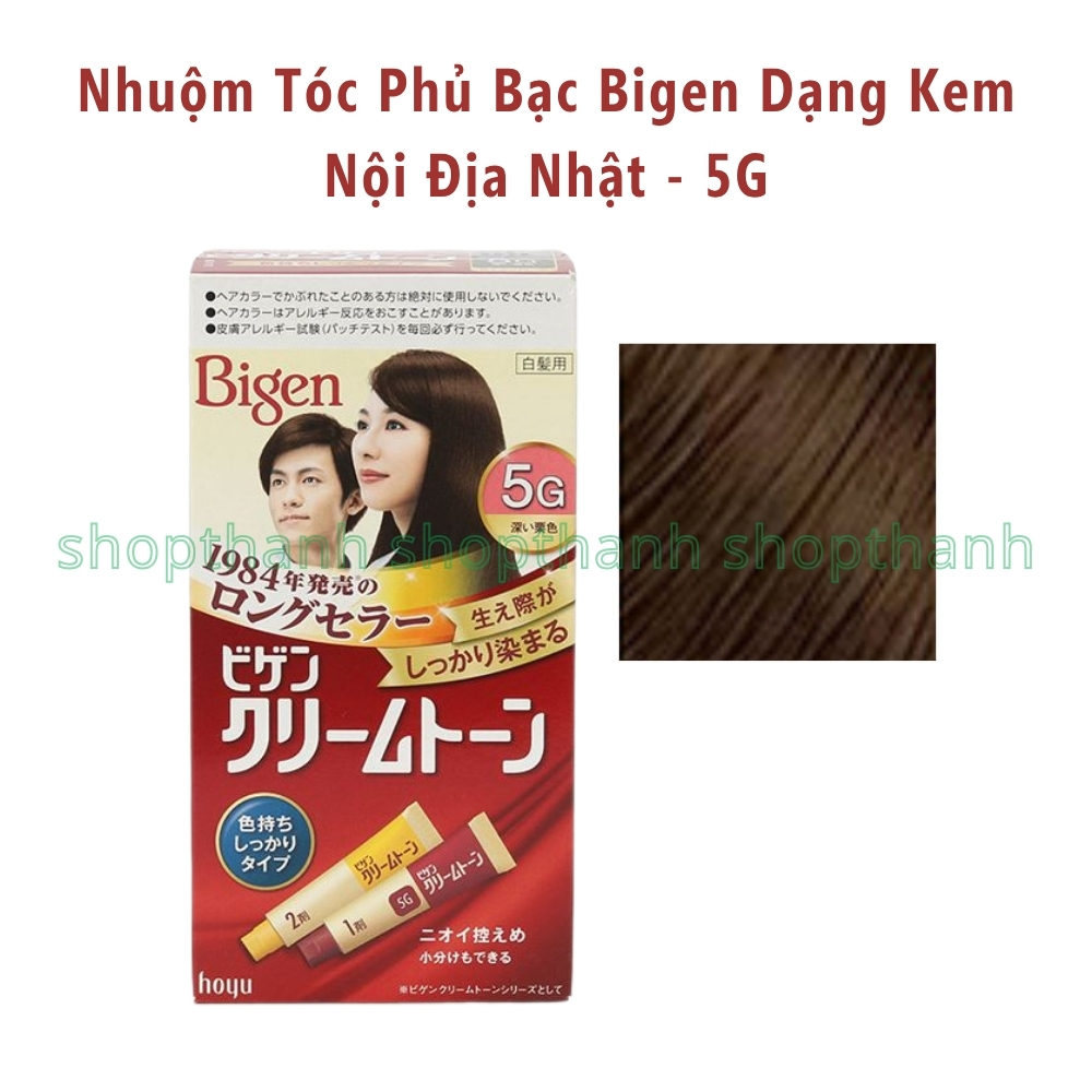Nhuộm Tóc Phủ Bạc Dạng Kem Bigen Cream Color Nhật Bản – Che Phủ Tóc Bạc Tự Nhiên, Không Amoniac, Dưỡng Mượt Cho Người Trung Niên