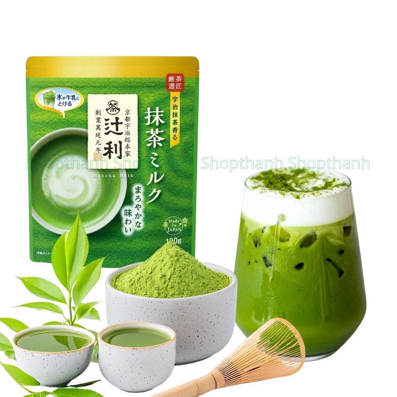 Bột Trà Sữa Matcha Tsujiri Kataoka 190g - Matcha Nhật Bản Chuẩn Vị, Pha Nhanh Gọn Trà Sữa Matcha Sữa Hòa Tan