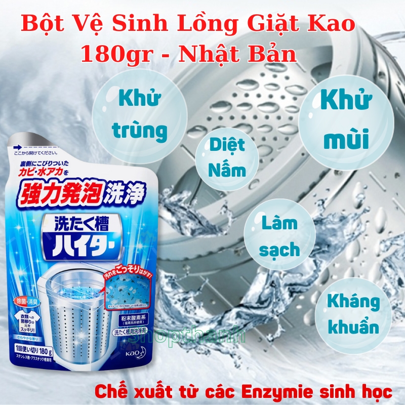 Bột Vệ Sinh Lồng Giặt Kao 180g - Nhật Bản