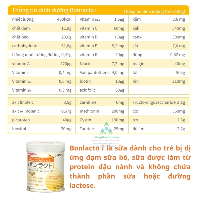 Sữa Đậu Nành Wakodo Bonlact i Nhật Bản lon 330g