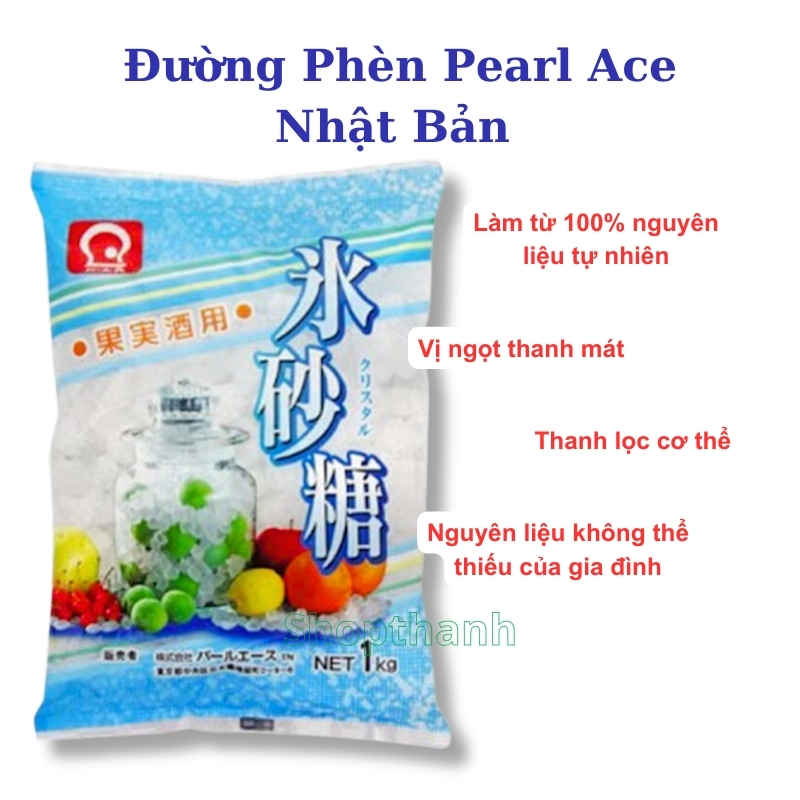 Đường phèn trắng Pearl Ace túi 1 kg