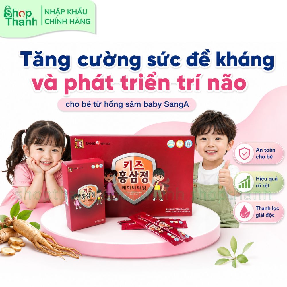 Nước Hồng Sâm Baby Sanga Hàn Quốc Tăng Đề Kháng, Phát Triển Trí Não Cho Trẻ Biếng Ăn Dễ Uống, An Toàn Hằng Ngày