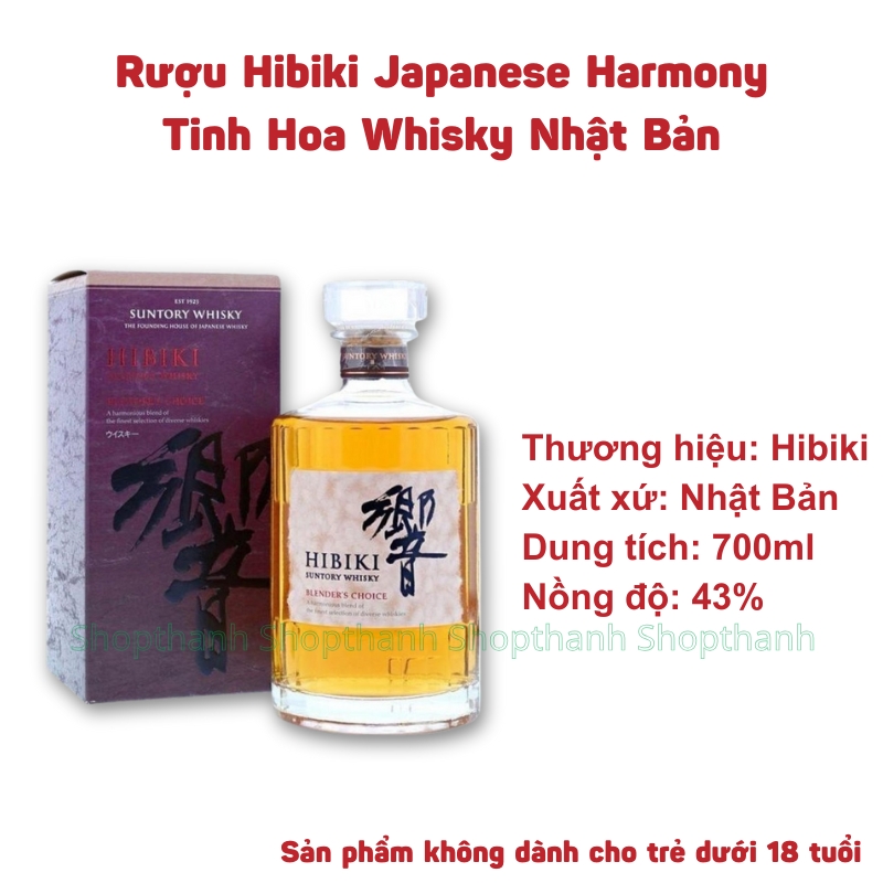Rượu Hibiki Japanese Harmony 700ml - Tinh Hoa Whisky Nhật Bản