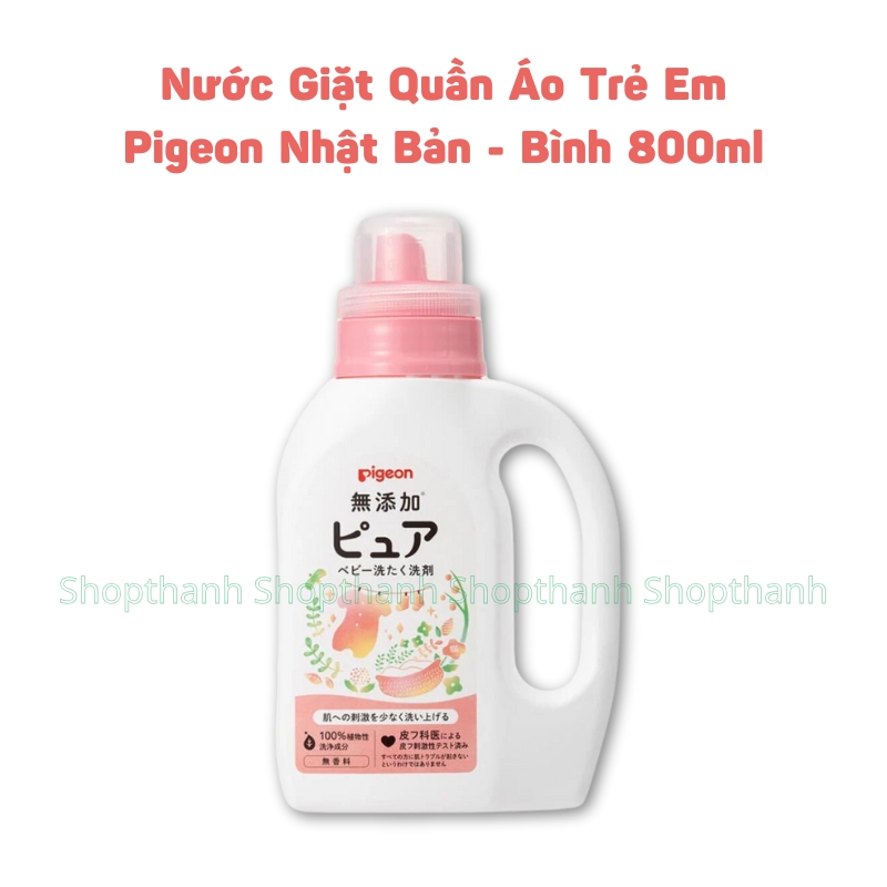 Nước Giặt Quần Áo Cho Bé Pigeon Nhật Bản 800ml Dịu Nhẹ An Toàn Da Nhạy Cảm Giữ Màu Và Mềm Mại