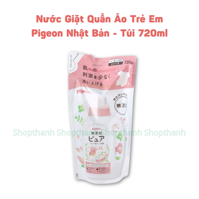 Nước Giặt Quần Áo Cho Bé Pigeon Nhật Bản 800ml Dịu Nhẹ An Toàn Da Nhạy Cảm Giữ Màu Và Mềm Mại