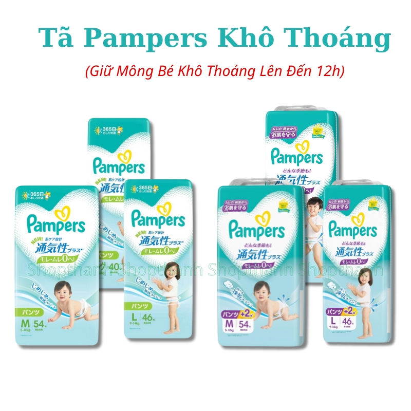 Tã/Bỉm Quần Pampers Thoáng Khí - Nhãn Xanh Lá