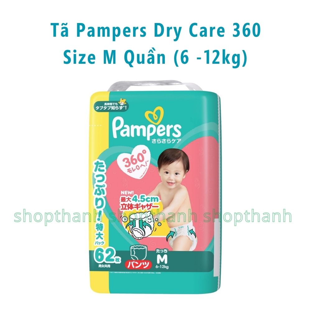 Tã Quần Pampers Dry Care 360 Nhật Bản – Chống Tràn 360 Độ, Thấm Hút Vượt Trội Cho Bé Da Nhạy Cảm