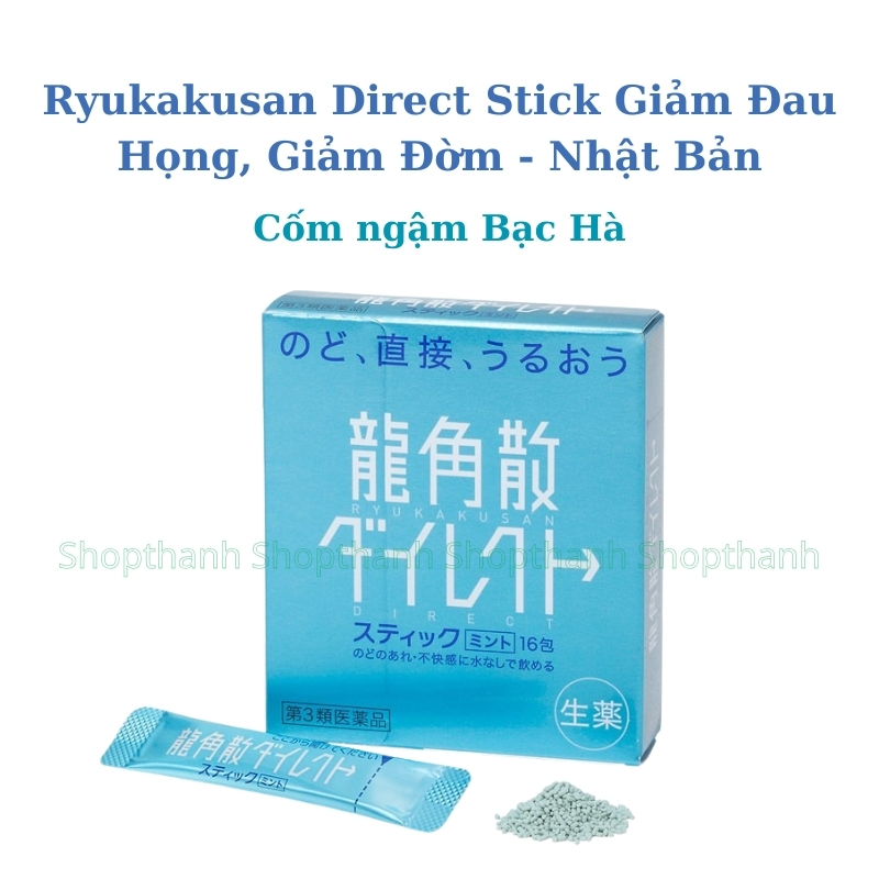 Cốm Ngậm Ryukakusan Direct Stick Nhật Bản - Giảm Ho Giảm Đau Họng Hiệu Quả.