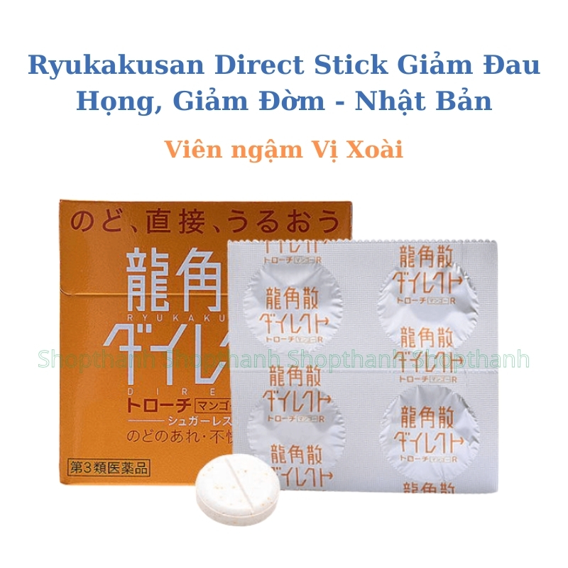 Cốm Ngậm Ryukakusan Direct Stick Nhật Bản - Giảm Ho Giảm Đau Họng Hiệu Quả.