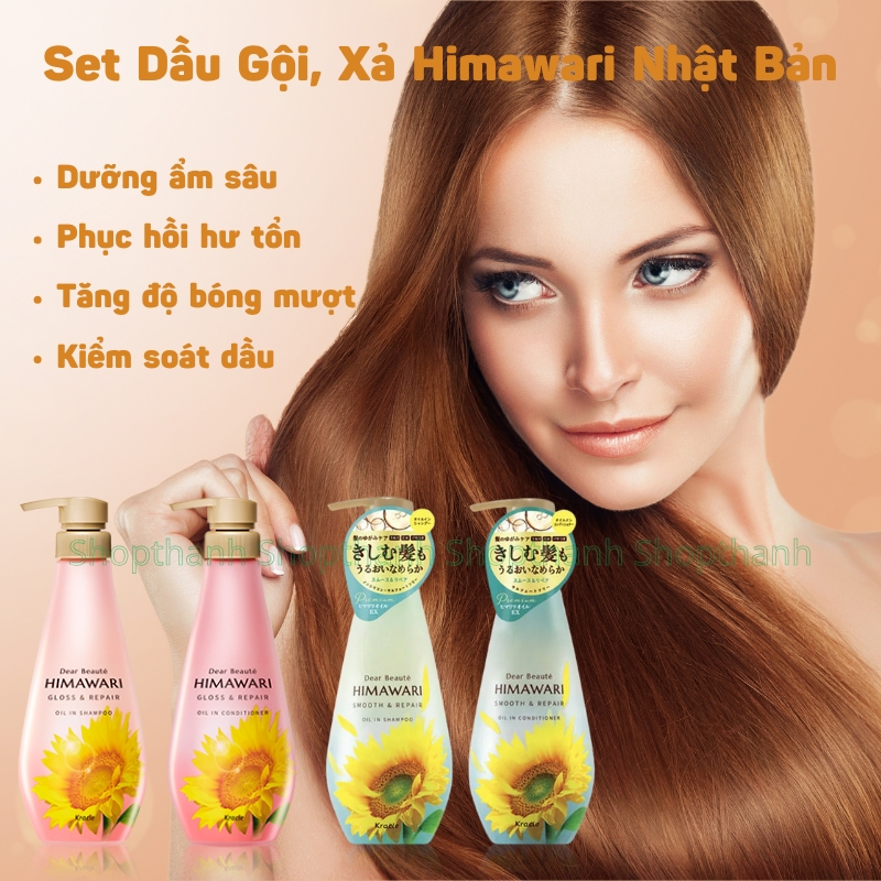 Set Dầu Gội Xả Hoa Hướng Dương Himawari Nhật Bản - 400ml