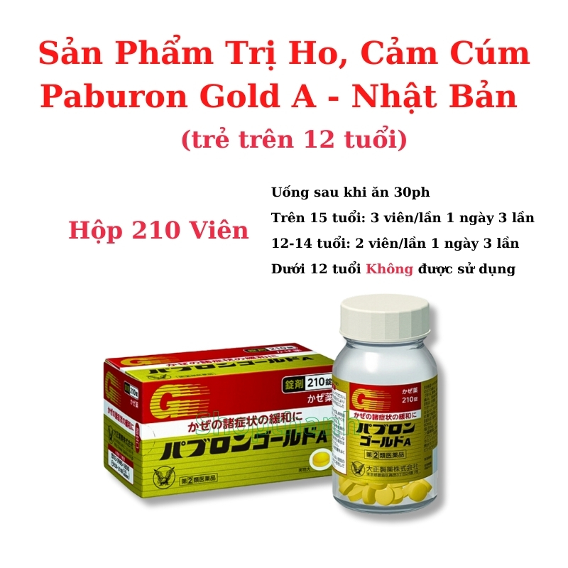Cảm cúm Taisho Pabrons Gold A Nhật Bản - Làm Giảm Triệu Chứng Cảm Cúm Một Cách Hiệu Quả