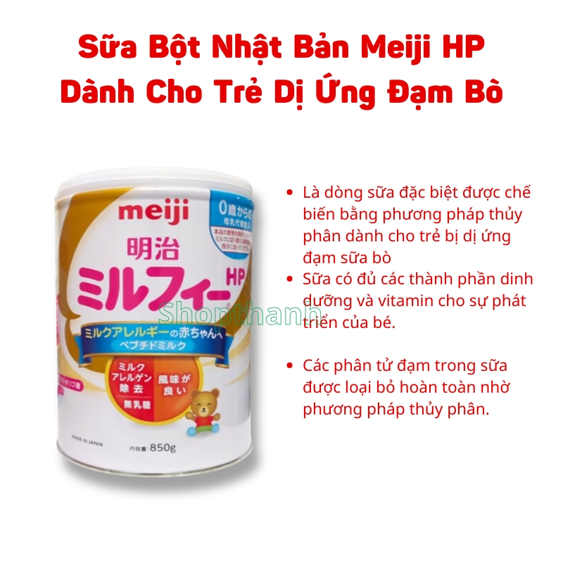 Sữa  Bột Nhật Bản Meiji HP  Dành Cho Bé Bị Dị Ứng Đạm Bò