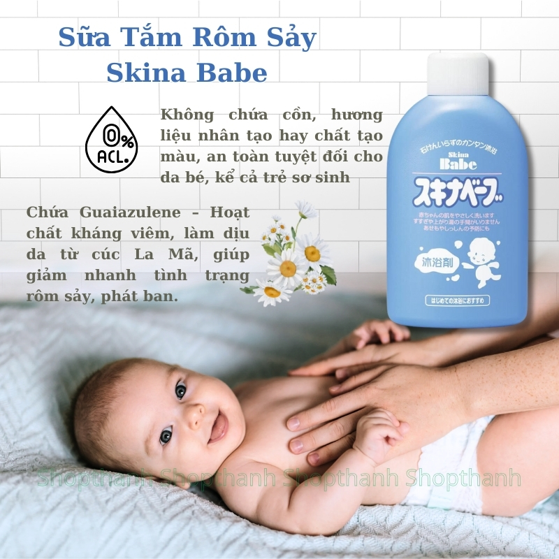 Sữa Tắm Trị Rôm Sảy Skina Babe Nhật Bản