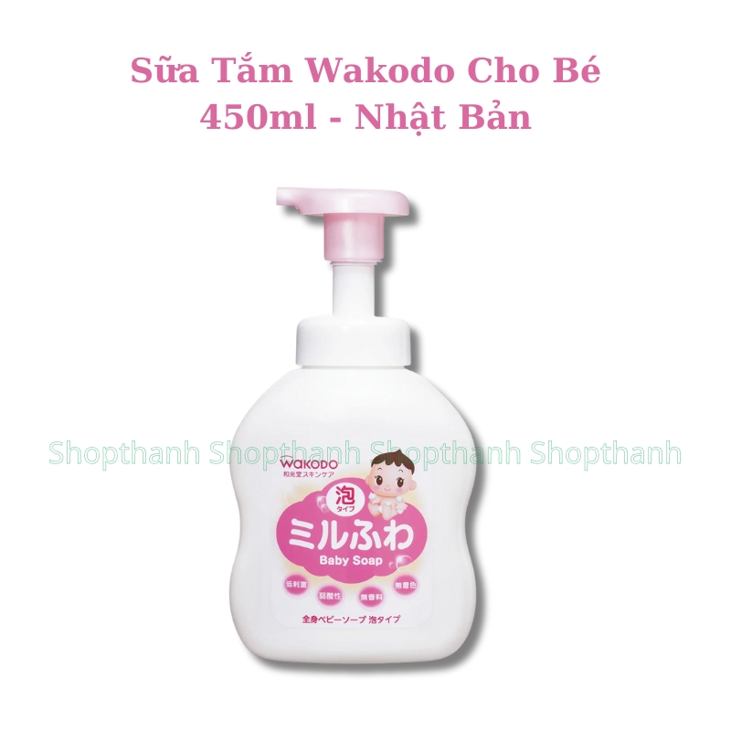 Sữa Tắm và Dầu Gội Wakodo Nhật Bản 450ml