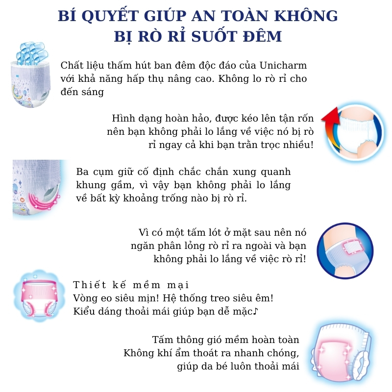 Tã / Bỉm Mamypoko Ban Đêm Nội Địa Nhật Bản