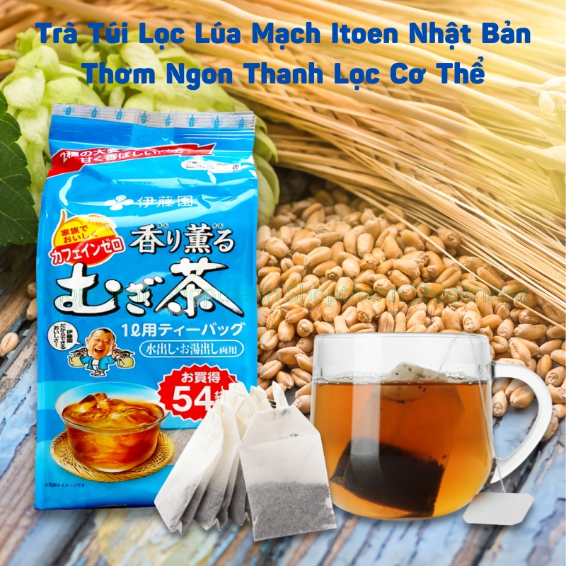 Trà Lúa Mạch ITO EN Túi Lọc 54 Gói Nhật Bản – Giải Khát Không Caffeine, Hương Vị Thanh Mát, Tiện Lợi Dễ Dùng