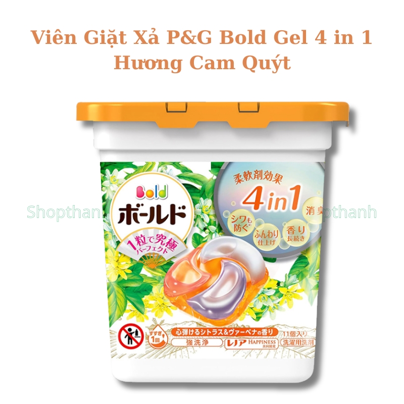 Viên Giặt P&G Gel Ball Bold 4D 4in1 - Giặt, Xả, Khử Mùi, Chống Nhăn Nhật Bản
