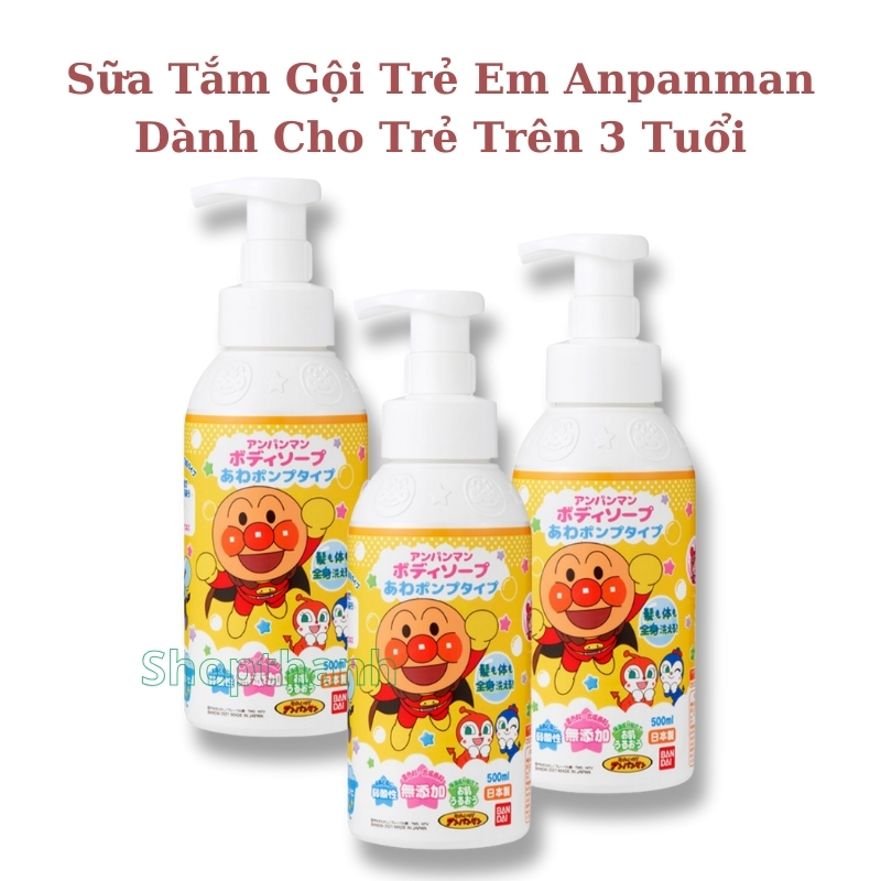 Sữa Tắm Gội Trẻ Em Anpanman Chai 500ml - Nhật Bản
