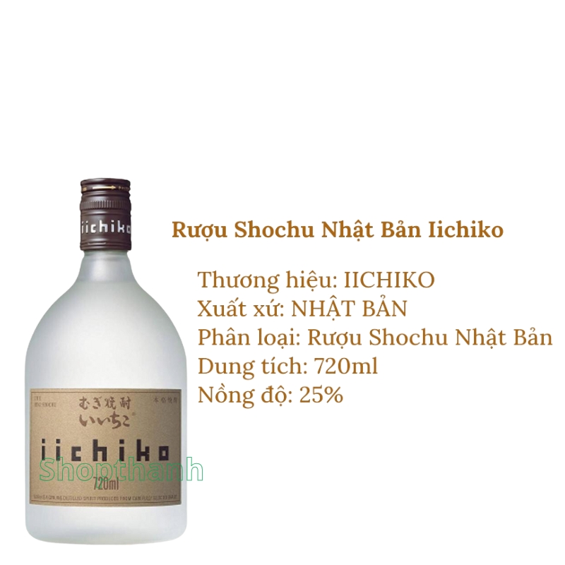 Shochu Iichiko Mugi 720ml 25% Nhật Bản