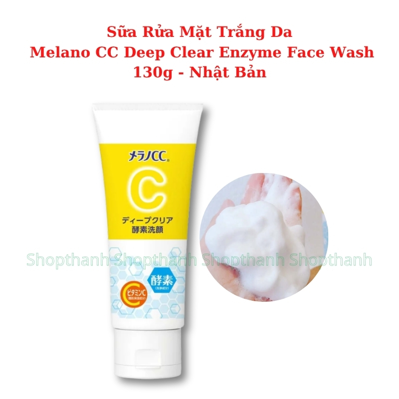 Sữa Rửa Mặt Melano CC Deep Clear Enzyme Face Wash 130g – Làm Sạch Sâu, Dưỡng Sáng Da Với Vitamin C Kép, Ngăn Ngừa Mụn & Loại Bỏ Tế Bào Chết