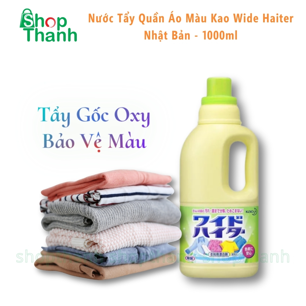 Nước Tẩy Quần Áo Màu Kao Wide Haiter 100ml Nhật Bản – An Toàn, Không Phai Màu, Tẩy Vết Bẩn Cứng Đầu Hiệu Quả